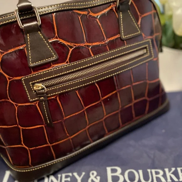 Dooney & Bourke Croc Denison Shaina Satchel - Picture 9 of 16